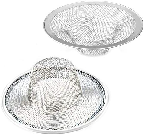 2 Pcs Heavy Duty Stainless Steel Slop Basket Filter Trap, 3.54" Top / 1.65" Mesh Metal Sink Strainer, Perfect for Kitchen Sink/Bathroom Bathtub RV Wash Basin Floor Drain Balcony Drain Hole