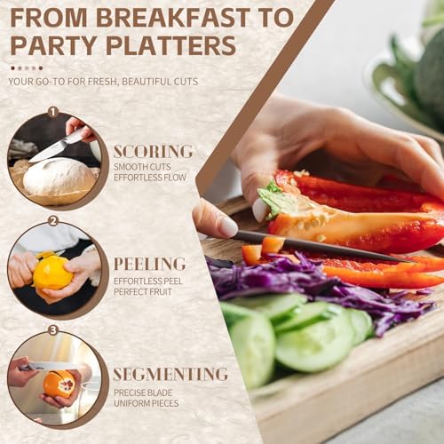 Huusk Paring Knife Set - Razor Sharp 5" Utility & 3.5" Fruit Peeling Knives