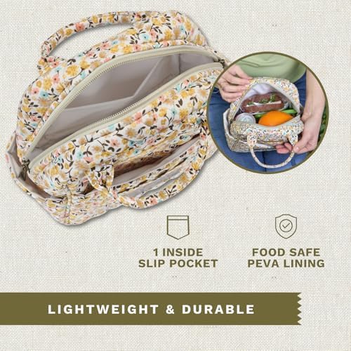 Bella Taylor Lunch Tote, Quilted Lunch Bag, Prairie Meadow