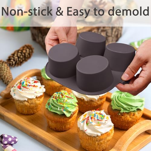 Silicone Muffin Pan for Air Fryer and Oven, 4-Cup, Set of 2