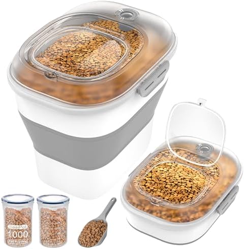 32-35 Lbs Dog Food Storage Container Wheels,Collapsible Dog Food Container