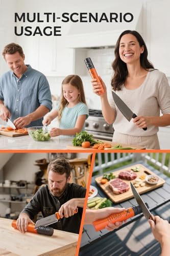 Cordless Electric Knife Sharpener, Rechargeable, 3-Speed, 7000RPM