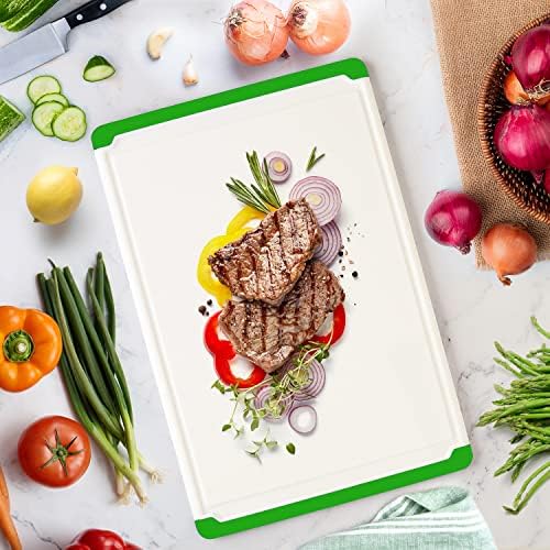 Large Plastic Cutting Board for Kitchen, 18-Inch Reversible Chopping Board