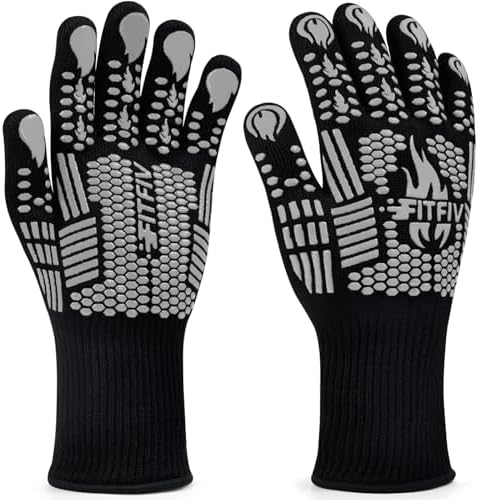 BBQ Gloves, 1472°F Heat Resistant with Silicone Grip Oven Mitts