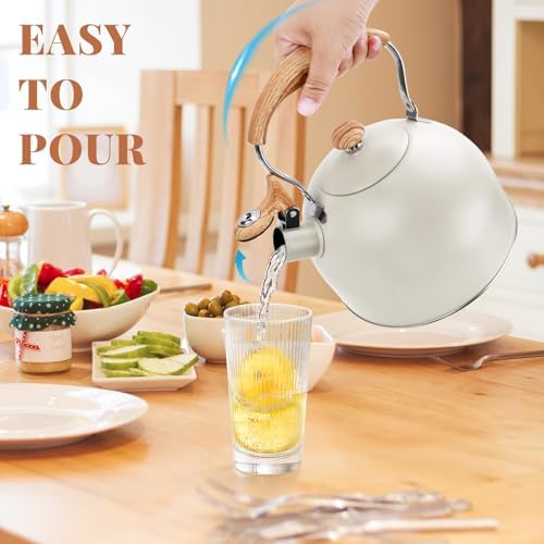 GGC Whistling Tea Kettle for Stove Top, 85OZ/2.6QT Stainless Steel Tea Pot