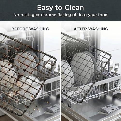 Cooling Racks for Cooking 2-Pack, 10" x 16" No Warp Heavy Duty Metal Wire Rack - Fits Half Sheet & Jelly Roll Pan, Oven & Dishwasher Safe 575°F, Rust Resistant, for Baking, Roasting & Grilling