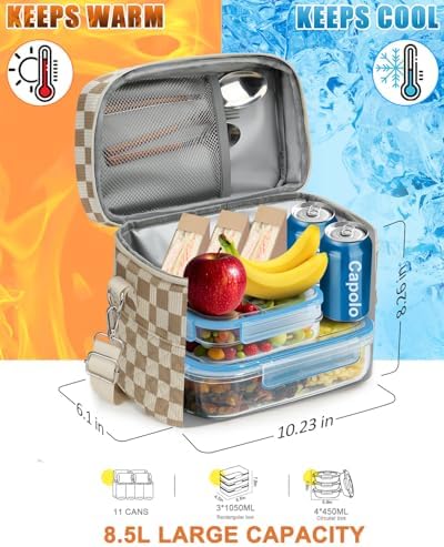 Capolo Lunch Bag for Women Men Insulated Lunch Tote Leakproof Lunchbox Bags