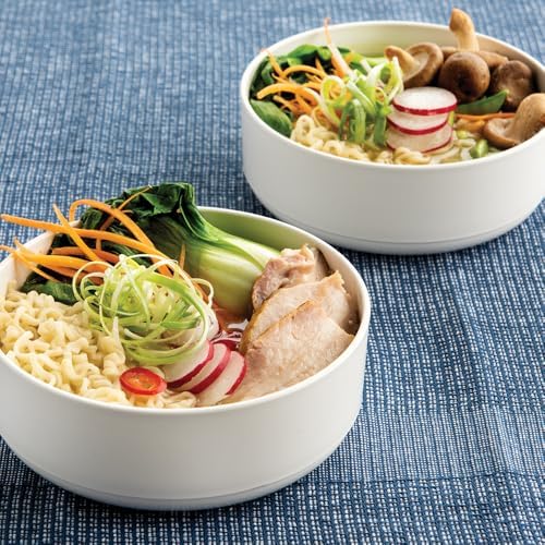 Nordic Ware Soup or Salad Bowl, Set of 2, White, Microwave Safe Polypropylene