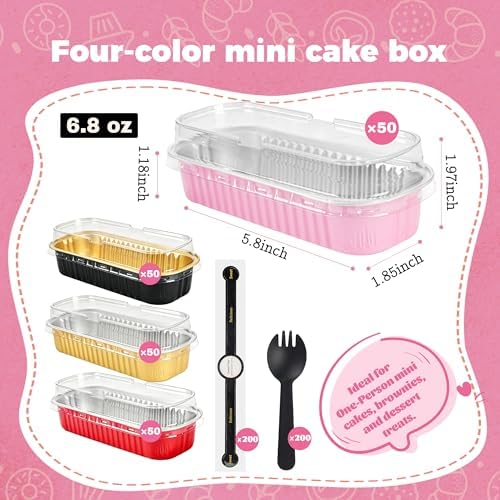 NPLUX Halloween Aluminum Pans, 6.8oz 100 Pack Assorted for Batch Baking