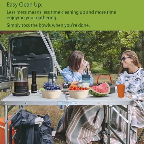 Homestockplus 32 Oz Deep Disposable Bowl, Paper Bowls Disposable Heavy Duty Compostable Bowls, Eco-friendly Sugarcane Bagasse Biodegradable Bowl for Soup, Salad, Dessert [50 Pack]