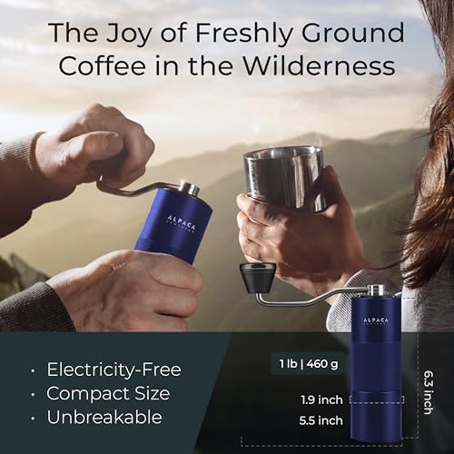 Manual Coffee Grinder, Adjustable Conical Burr, Espresso - Alpaca Ventures