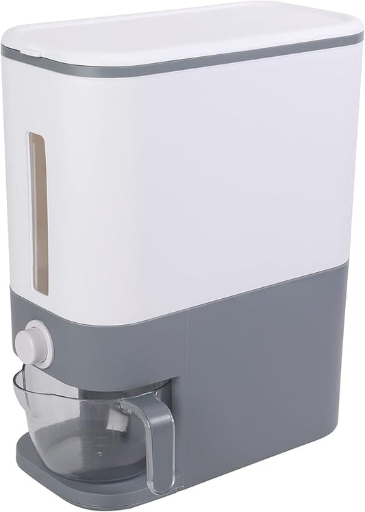 Sooyee 22 Lbs Rice Dispenser with Measuring Cup,Large Food Storage Containers for Rice, Corn,Soybean & Oatmeal,Airtight, Moisture Proof