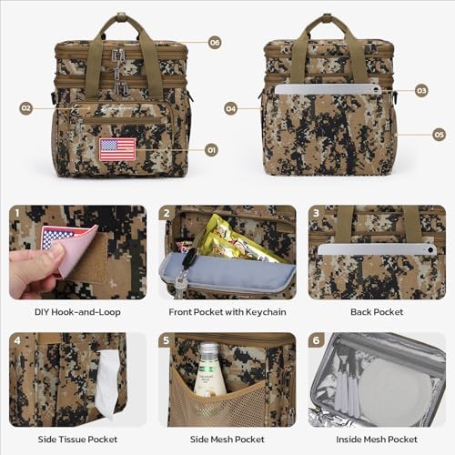 Maelstrom 23L Insulated Lunch Box, Expandable Double Deck Cooler Bag