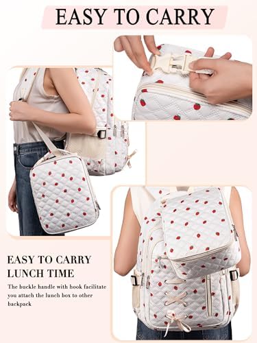 TuErCao Lunch Box Kids for School, Lightweight Small Lunch Bag for Boys Girls for School, Office, Picnic, Compact Reusable Clip LunchBox Fits Bento Boxes, Snack and Foods, Pineapple