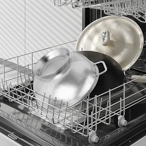 304 Stainless Steel Colander, Micro-Perforated 3-Quart Strainer with Base, Dishwasher Safe. Great for Pasta, Noodles, Vegetables & Fruits