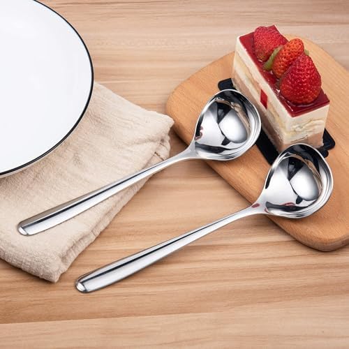 IMEEA 8-Inch Gravy Ladle SUS304 Stainless Steel Serving Ladle, Set of 2