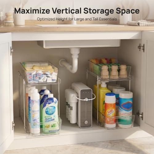 Vtopmart 2 Pack Larger Higher Pull Out Under Sink Organizer (M-Higher)