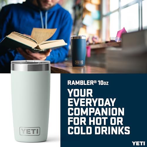 YETI Rambler 10 oz (295 ml) Tumbler with Removable Magslider Lid, Stainless Steel Vacuum Insulated Coffee Cup, Ridgeline