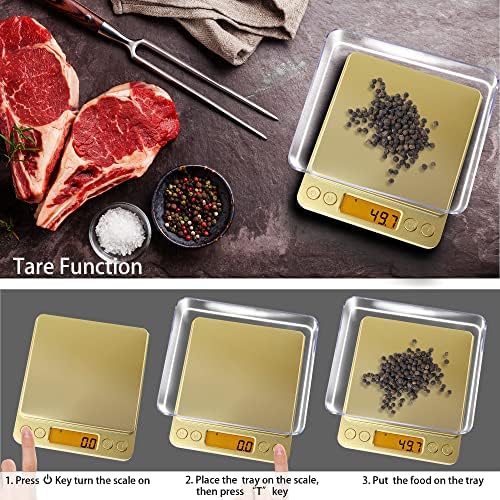 Fuzion Small Gram Scale 3000g, Digital Kitchen Food Scale, Gram and Ounce