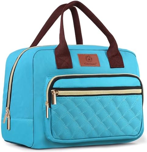 Genteen Lunch Bag for Women,Insulated Adult Lunch Boxes for Women, Reusable Cute Lunch Bags for Work,High Capacity Tote Lunchbox Cooler for Girls Office Travel Picnic School-Teal