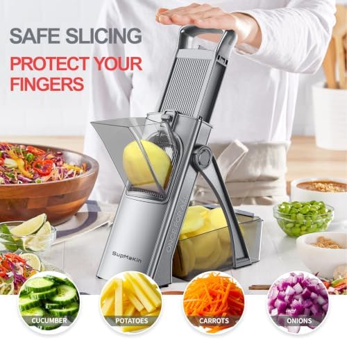 SupMaKin Safe Mandoline Slicer Plus for Kitchen, Vegetable Slicer & Chopper