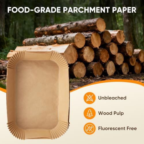 200 PCS Loaf Pan Liners for Baking Bread 9x5 Inch, Non-Stick Loaf Pan Parchment Liners, Oil Proof Air Fryer Liners Disposable, Unbleached Parchment Paper for Air Fryer Basket, Daily Baking Use, Oven