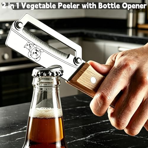 Maxjoy Vegetable Peeler, Stainless Steel Wooden Handle for Potato, Fruit