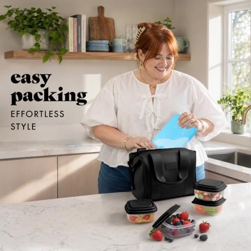 Fit & Fresh Remi Neoprene Lunch Bag for Women w/Ice Pack & Containers