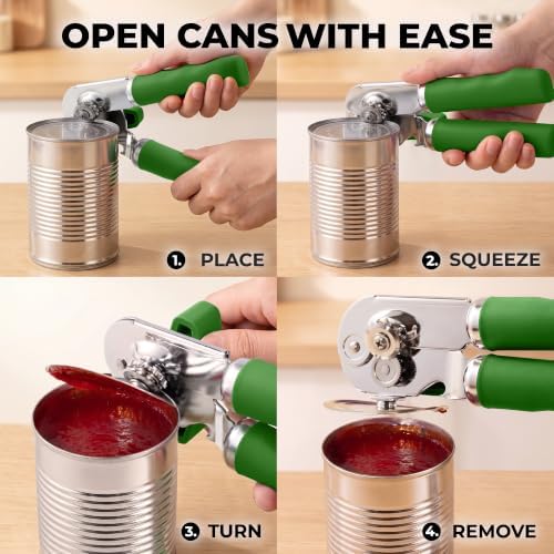 Zulay Kitchen Stainless Steel Swing Open Manual Can Opener Comfortable Grip