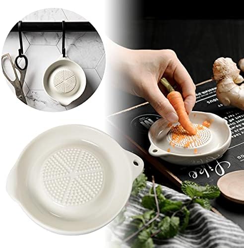ZRM&E Porcelain Grater Plate White Ceramic Multipurpose Grinder Plate Burnishing Machine for Fruits Vegetables Ginger Garlic Onion