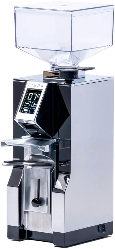 Eureka Mignon Libra Espresso Grinder | Grind by Weight | 55mm Burrs | Stepless | Silent Technology | Chrome