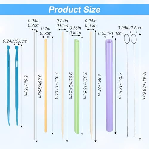 10PCS Tube Turner Sewing Tool Set, Point Loop Turner Needle Threader for Sewing Drawstring DIY Crafting, Multifunctional Fabric Turning Essentials & Must Haves