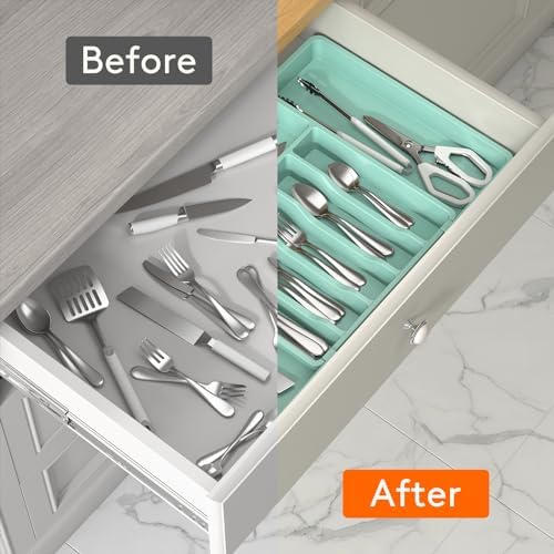 Lifewit Extra Large Silverware Drawer Organizer, Expandable Utensil Tray