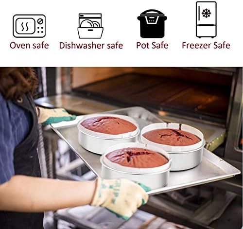 TeamFar 6 Inch Cake Pan, Stainless Steel Round Smash Cake Pan Baking Pans