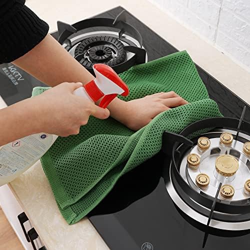 Homaxy 100% Cotton Waffle Weave Kitchen Dish Towels 4-Pack, Grass Green