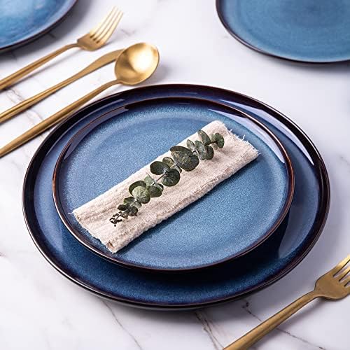 LERATIO Ceramic Plate Set of 6,8.5 Inch Reactive Glaze Salad Plates