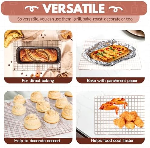 2 PCS Cooling Racks for Cooking and Baking, 15x10 Inches Stainless Steel Cooling Rack, Sheet Pan with Wire Rack for Baking Sheet, Bacon Rack Oven Safe Fits Jelly Roll Sheet Pan