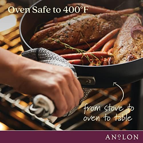 Anolon Advanced Home Nonstick Saucepan with Straining Lid, 2-Quart, Onyx