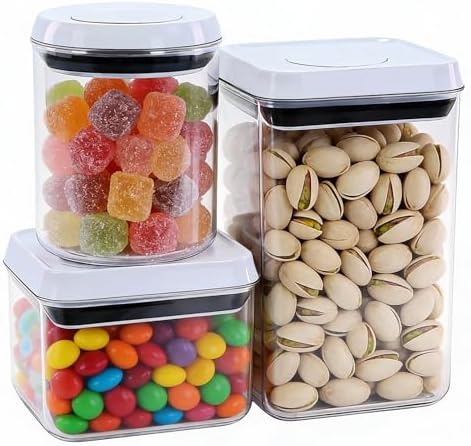Pop Push Button Airtight Food Storage Containers with Lids