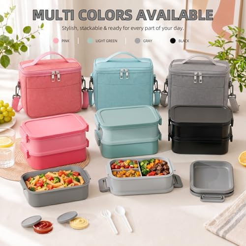 Bento Box adults Lunch Box Containers for Men with Lunch Bags Leak Proof