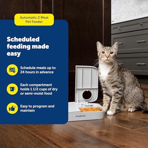 PetSafe Analog 2 Meal Pet Feeder, Dog & Cat, 3 Cup/16 oz, Tamper-Resistant