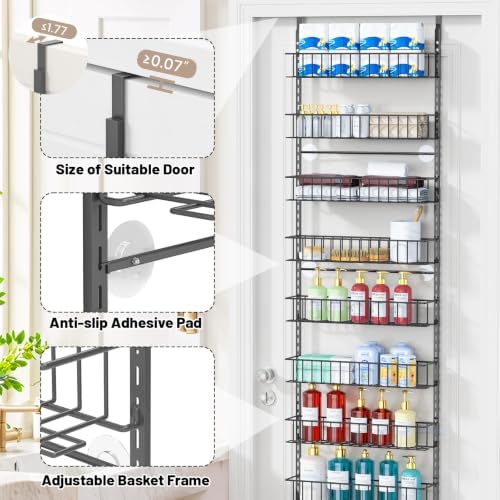 ElegantArray 9-Tier Pantry Door Organizer, Deep Gray
