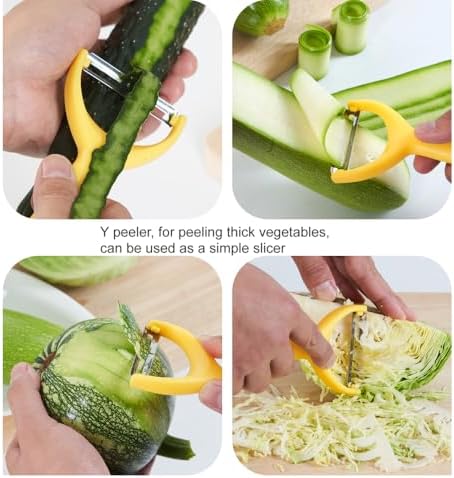 Multi-Functional Kitchen Peeler Set: Potato, Carrot, Apple Peelers + Corn Remover, Orange Peeler Tool, Y Peeler for Veggie & Fruit (Color-2)