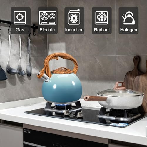 GGC Whistling Tea Kettle for Stove Top, 3.2QT/3L Stainless Steel Tea Kettle