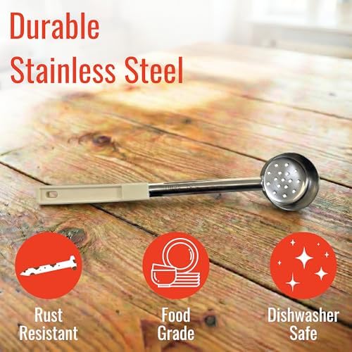 3 oz Slotted Stainless Steel Portion Control Ladle Spoodle - [Pack of 2]