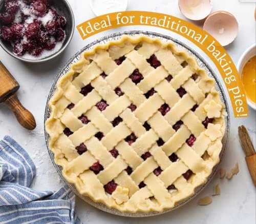 9" Aluminum Foil Pie Tins (25 Pack), Disposable Aluminum Pie Pans, Foil Pans for Baking, Cooking, Freezer Safe, Round Foil Pans, Foil Plates Perfect for Quiche, Tarts, Pies, & Takeout Spare Essentials