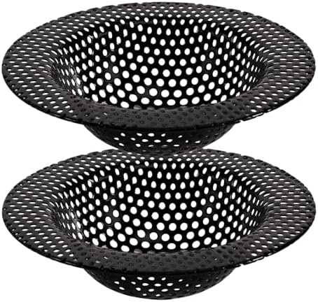 2 Pcs Black Stainless Steel Mesh Sink Drain Strainer, 4.45" Top/2.95" Kitchen Filter Trap Basket,Large Food Catch for Bathroom Bathtub Wash basin Floor drain balcony RV Drain Hole Electroplated Coatin