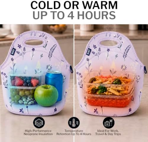 Built Gourmet Getaway Neoprene Lunch Bag - Thistle Ditsy