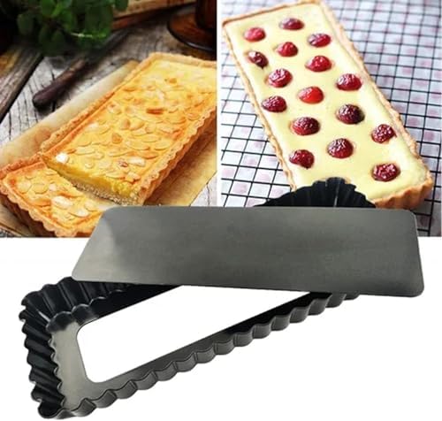 RINCH-PAN Rectangular Tart Pan, 2 PCS 14 Inch Long Pan Non-Stick Tart Pan.