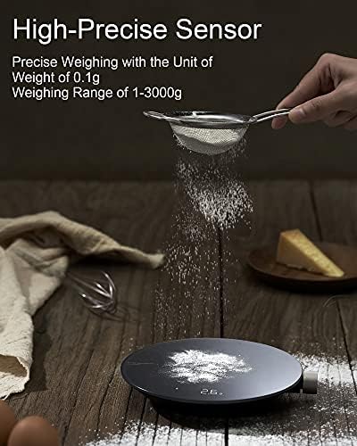 HOTO Smart Food Scale, Kitchen Scale, Food Scales Digital Weight Grams and Oz, Coffee Scale, Kitchen Scale with 0.1g High Precise Sensor, Measures in 4 Units (g/ml/oz/lb: oz)，Batteries Not Included